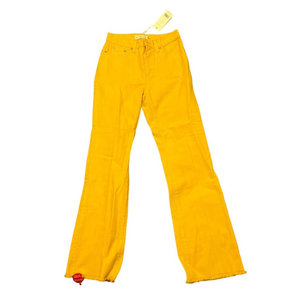 NEW Tory Burch Size 24 Women's Boot-Cut Denim Pant - Gold Crest